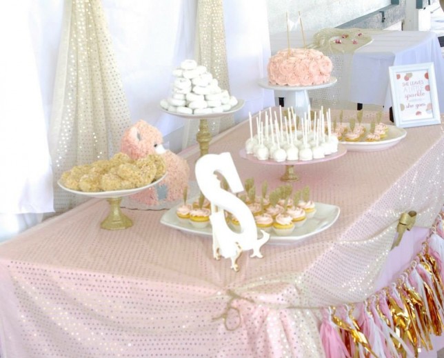 Pink, gold, and white baby shower - Food, games, and decoration ideas for a beautiful baby shower! | www.sincerelyjean.com