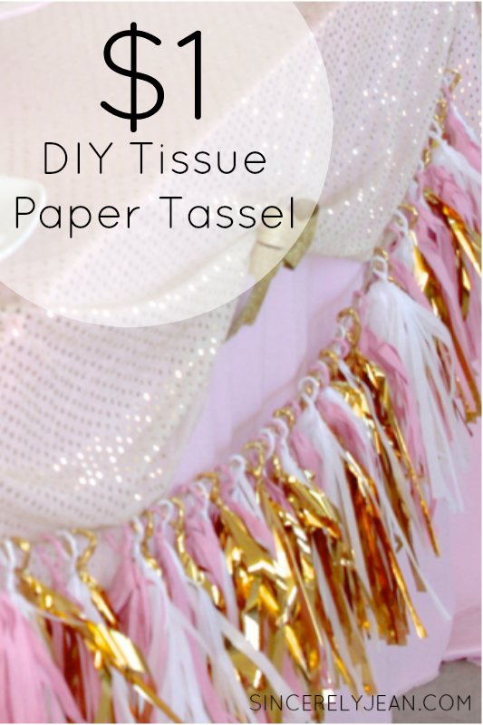 $1 DIY Tissue Paper Tassel | www.sincerelyjean.com