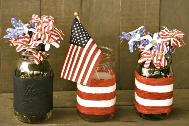 Patriotic Mason Jars | www.sincerelyjean.com