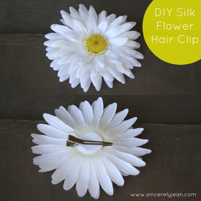 diy silk flower hair clip