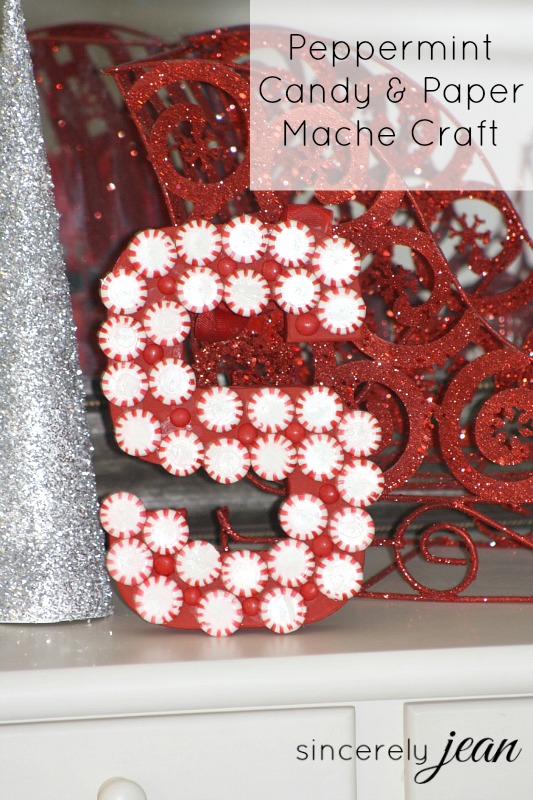 peppermint candy and paper mache holiday craft