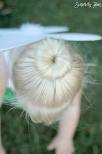 DIY Toddler Tinker Bell Costume and Hair - Simple and cute tutorial on how to make a toddler Tinker Bell costume and tips for doing the hair! | www.sincerelyjean.com