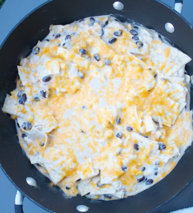One pan tortilla skillet: easy, simple, one pot, mexican dish