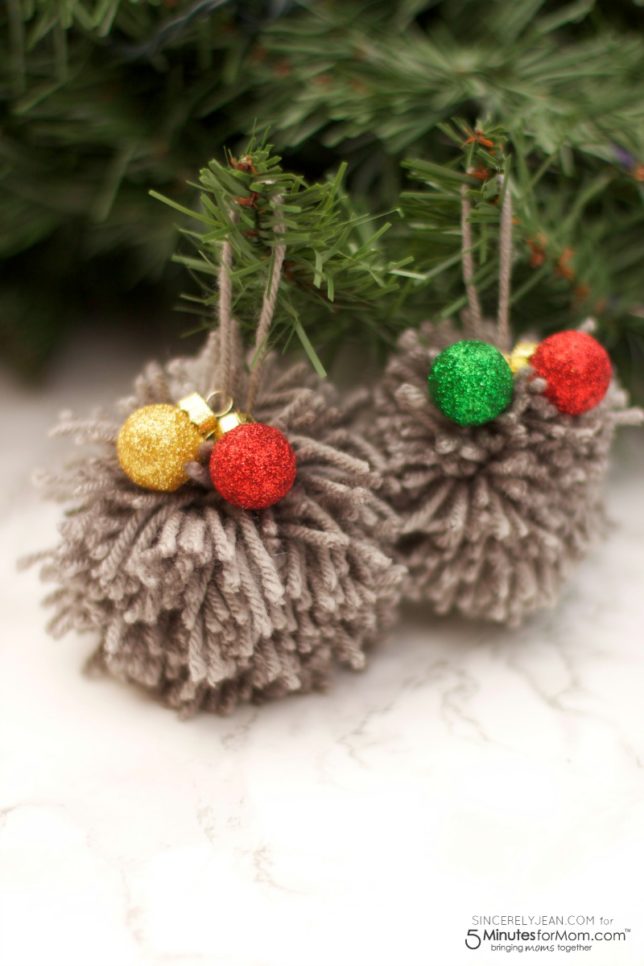 DIY Pom Pom Christmas Ornament - Sincerely Jean