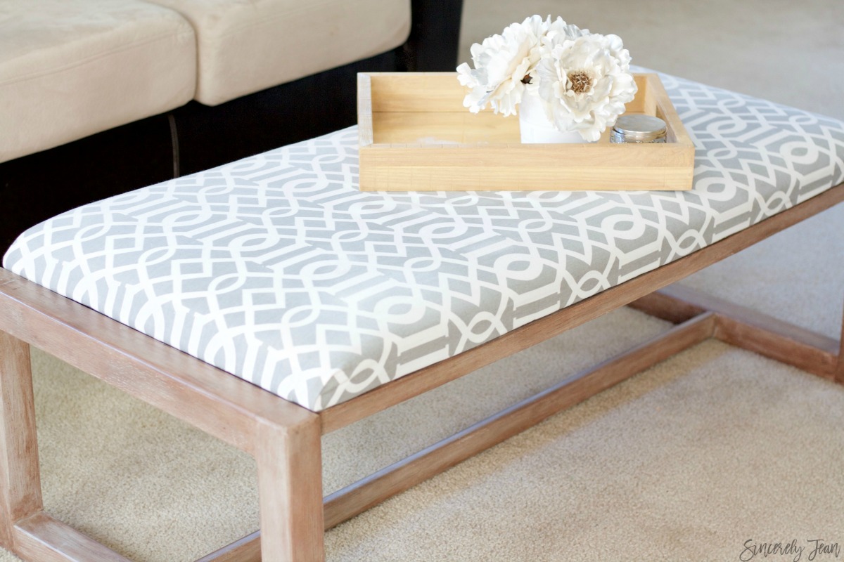 DIY Fabric Covered Coffee Table Makeover - Sincerely Jean