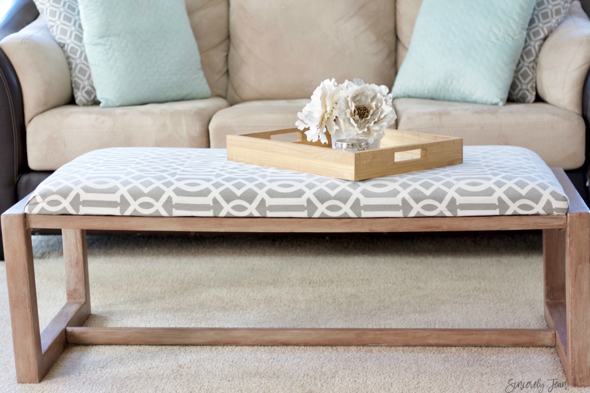 Fabric and deals wood coffee table