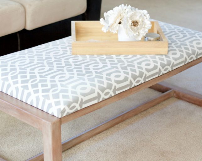 DIY Fabric Covered Coffee Table Makeover