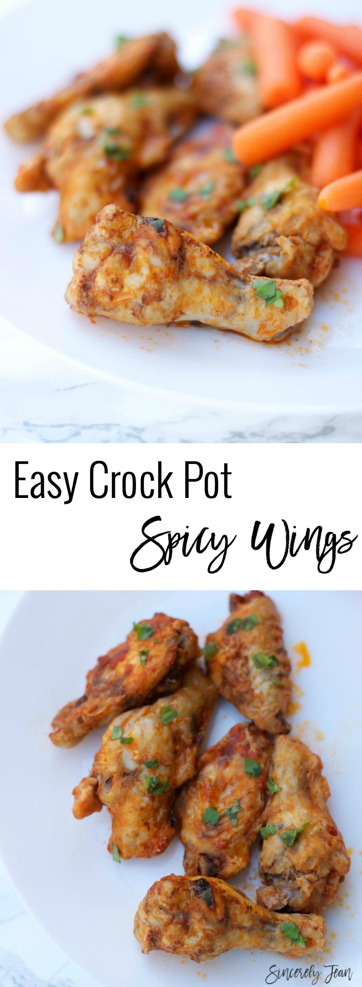SincerelyJean.com brings you another simple recipe! This one is perfect for any party, especially the superbowl! Crock Pot hot wings
