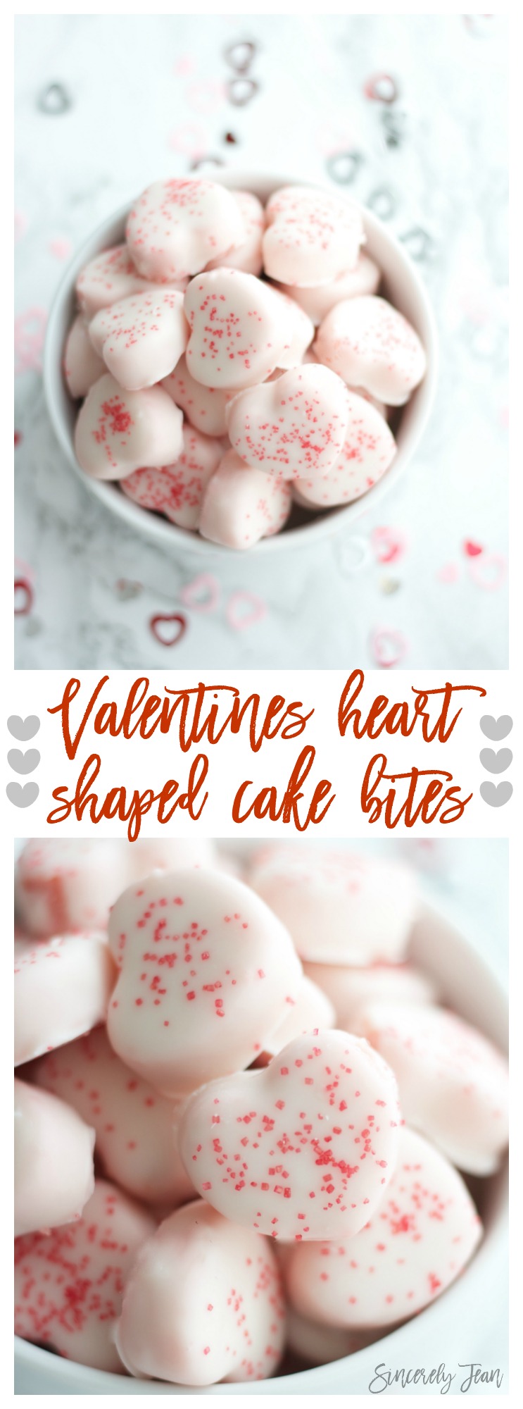 Valentines heart shaped cake bites - valentines dessert easy simple cake bites