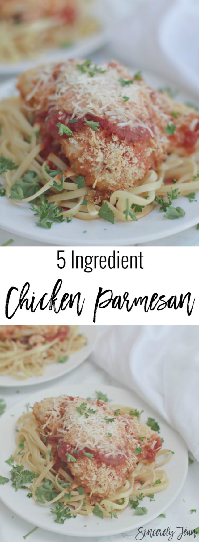 5 Ingredient Baked Chicken Parmesan - Sincerely Jean