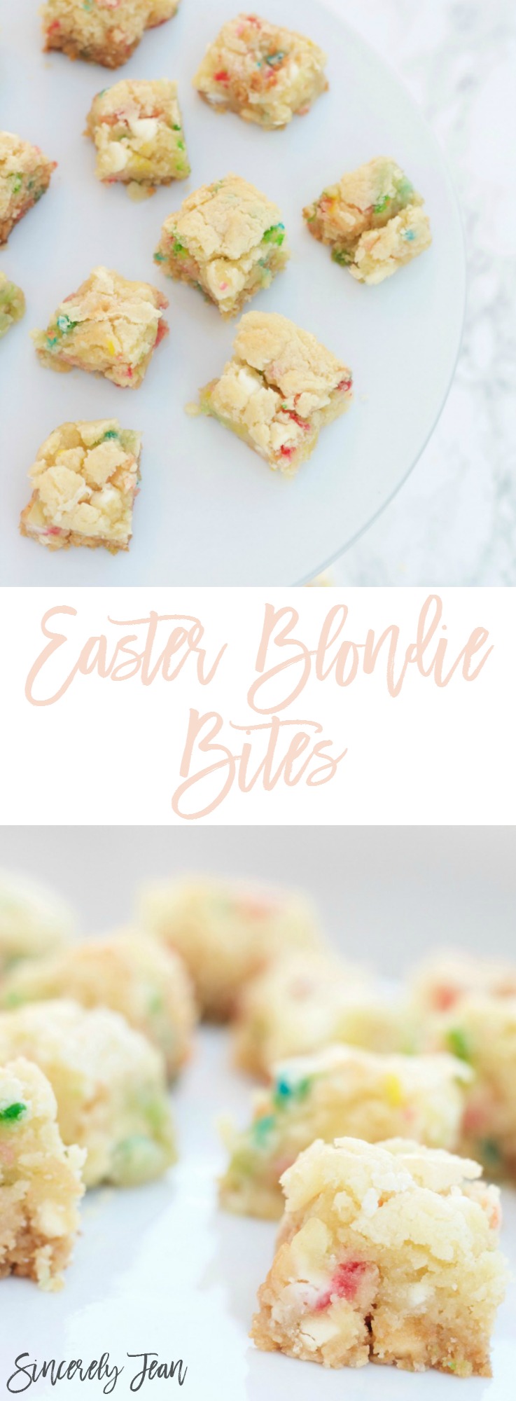 Easter Dessert - Easter Blondie Bites - dessert, easy, simple, holiday, easter | www.SincerelyJean.com