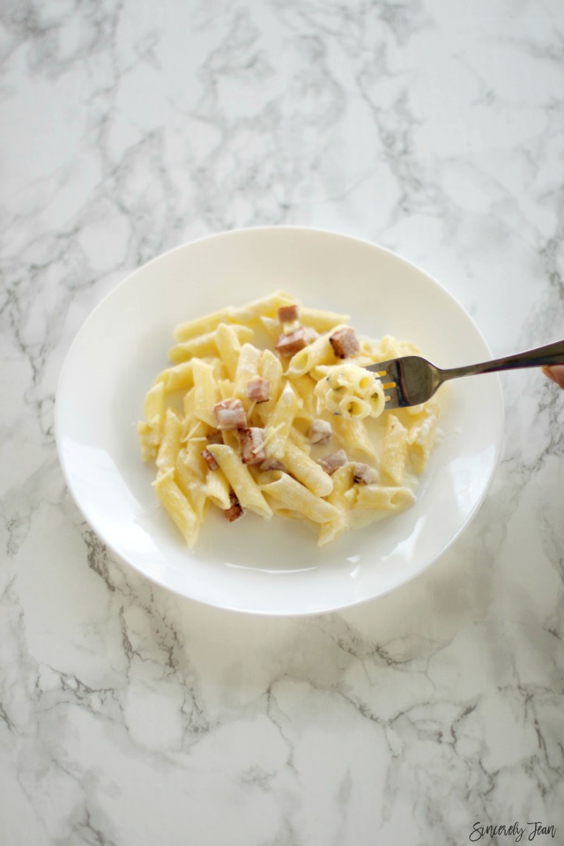 Five ingredient dinner recipes by SincerelyJean.com - Ham Penne Pasta