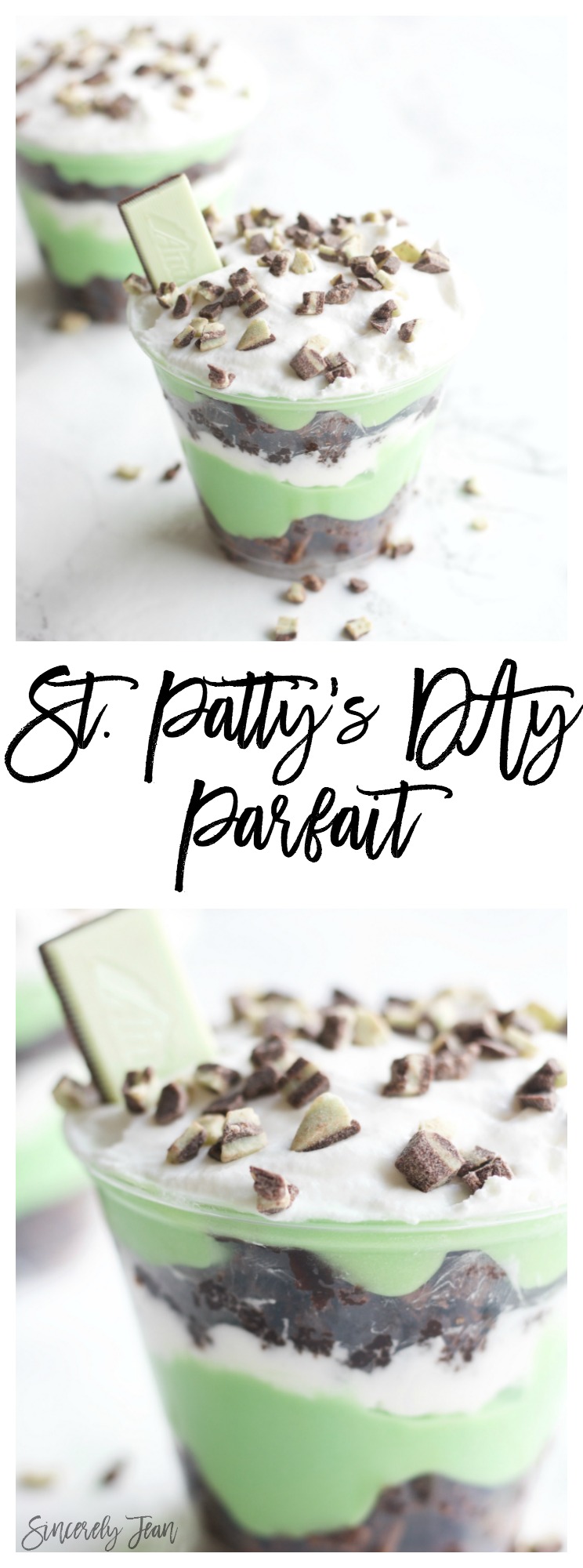 St. Patty's Day Parfait -St. Patricks day dessert simple easy green party 