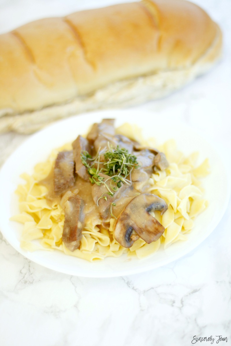 Beef Stroganoff made with Greek Yogurt - by SincerelyJean.com