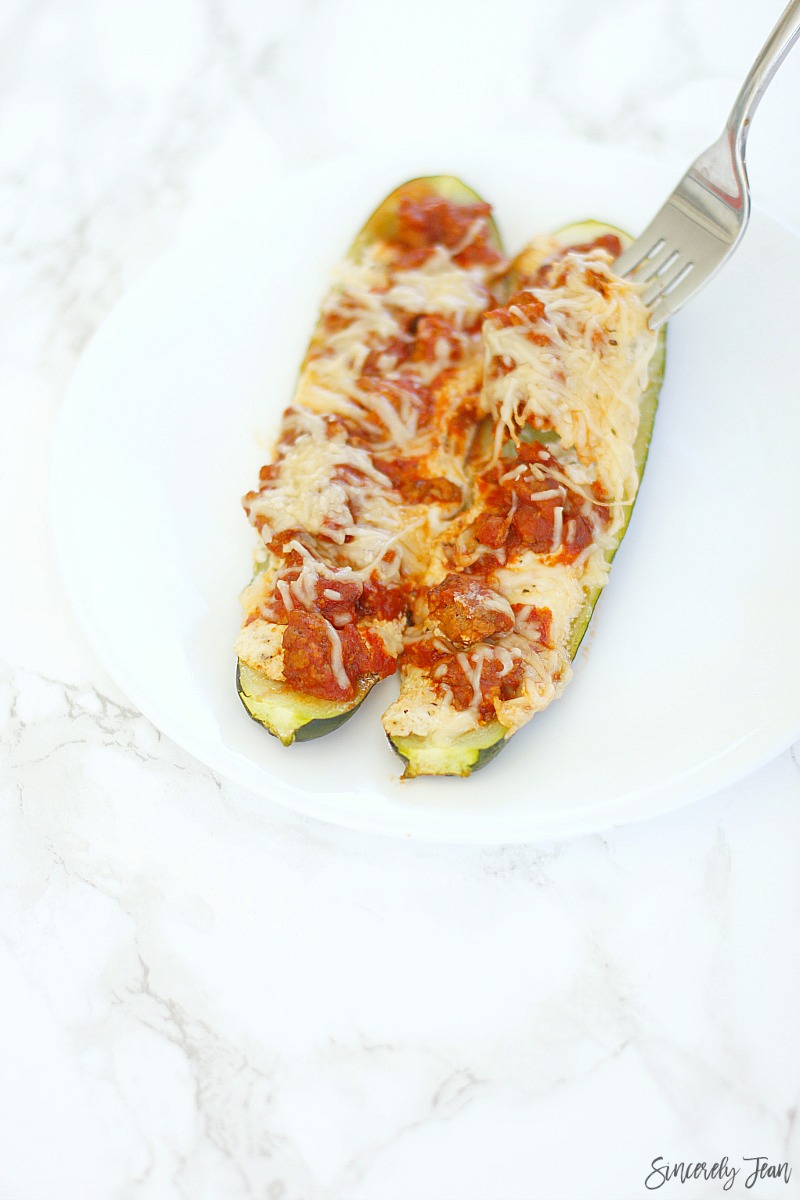 SincerelyJean.com simple recipes - italian zucchini boats, a healthy version of lasagna!