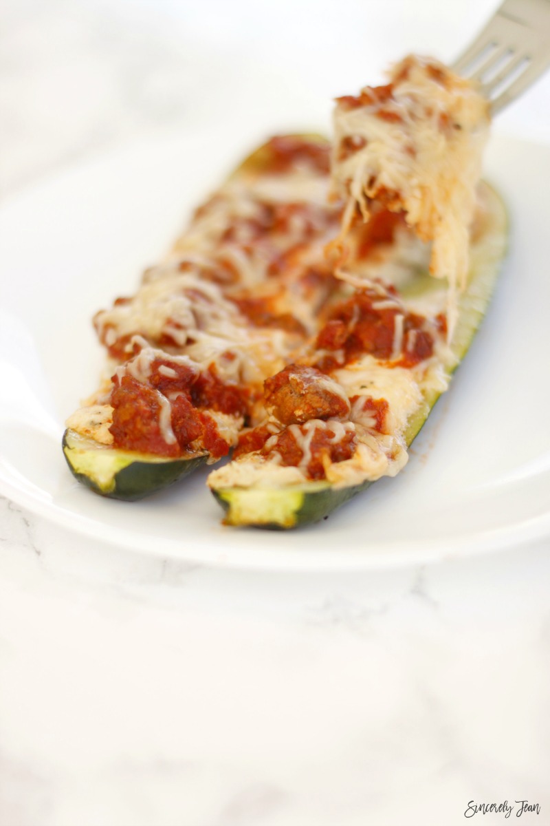 Zucchini Lasagna boats recipe by SincerelyJean.com