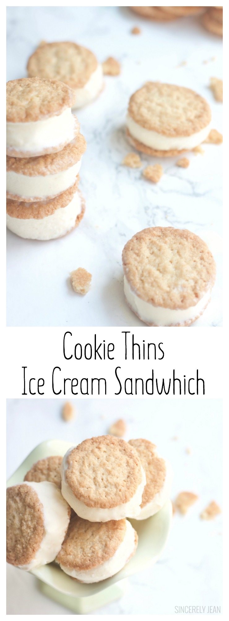 Cookie Thins Ice Cream Sandwich - dessert, recipe, easy, cookies