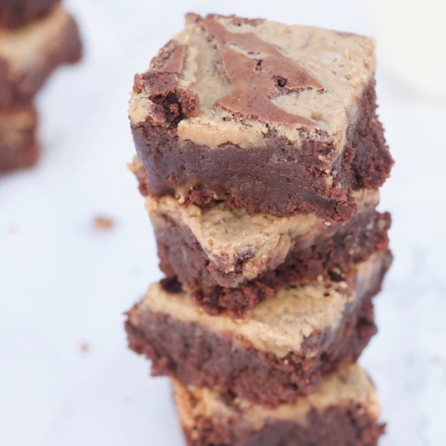 Peanut Butter Brownies - homemade - easy - simple - chocolate - dessert - recipe