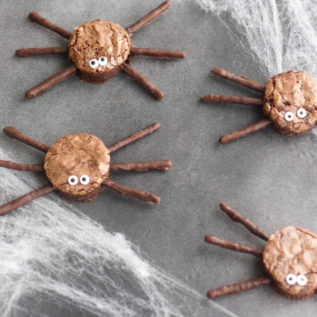Spider Brownies - halloween - dessert - fun - spider- spooky - brownies - chocolate - pretzels - holidays