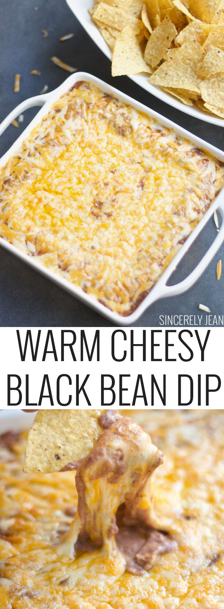 Warm Cheesy Black Bean Dip - Sincerely Jean