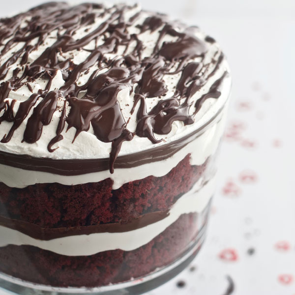 Red Velvet Trifle, valentines day, christmas, dessert, cake, trifle, chocolate, food,